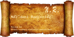 Nádasi Radiszló névjegykártya